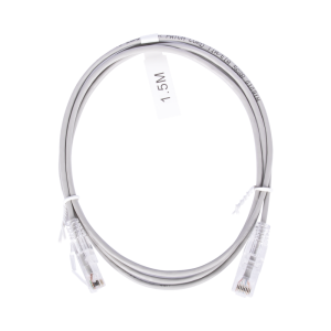 Cable de Parcheo Slim UTP Cat6 - 1.5 Metros (4.92 Pies) Gris Di?metro Reducido (28 AWG)