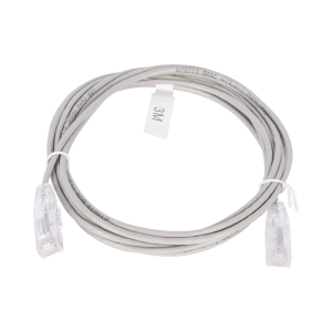 Cable de Parcheo Slim UTP Cat6 - 3 Metros (9.84 Pies) Gris Di?metro Reducido (28 AWG)