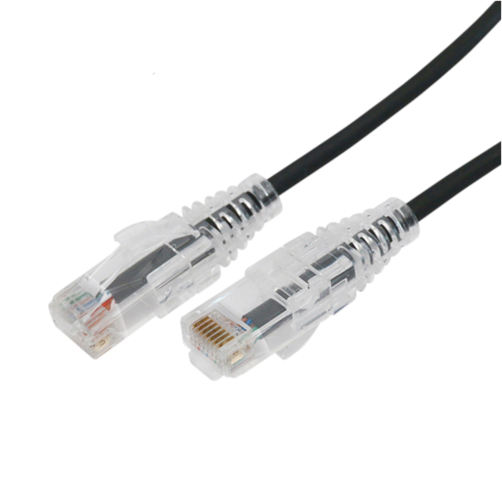 Cable de Parcheo Slim UTP Cat6A - 0.5 Metros (1.64 Pies) Negro, Di?metro Reducido (28 AWG)