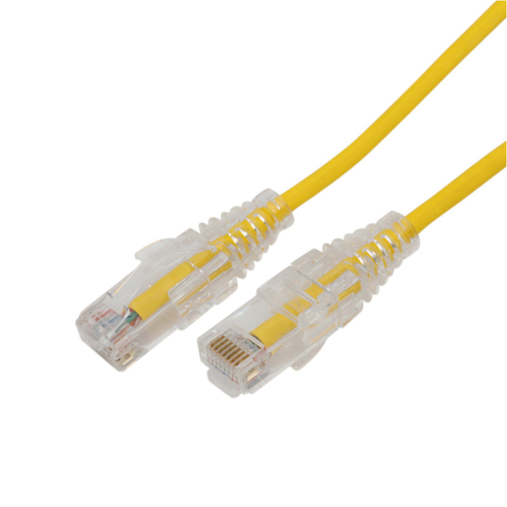Cable de Parcheo Slim UTP Cat6A - 10 Metros (32.81 Pies) Amarillo, Di?metro Reducido (28 AWG)