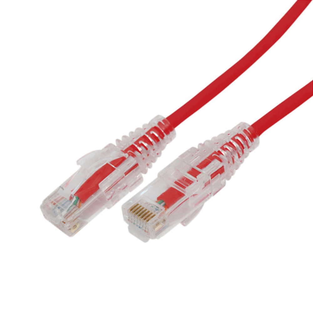 Cable de Parcheo Slim UTP Cat6A - 2 Metros (6.56 Pies) Rojo, Di?metro Reducido (28 AWG)