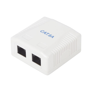Caja de Pared con 2 Puertos, Incluye 2 Jacks UTP Cat6A