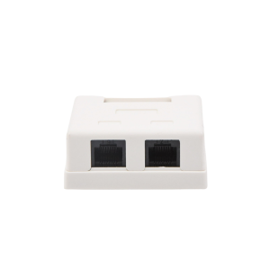 Caja de Pared con 2 Puertos, Incluye 2 Jacks UTP Cat5e Keystone
