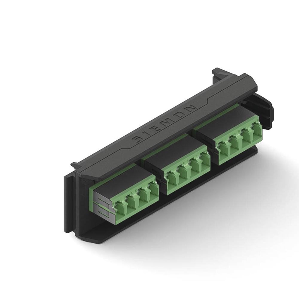 Placa Acopladora LightVerse, 6 Conectores D?plex LC/APC Shuttered, Acepta hasta 12 Fibras Monomodo