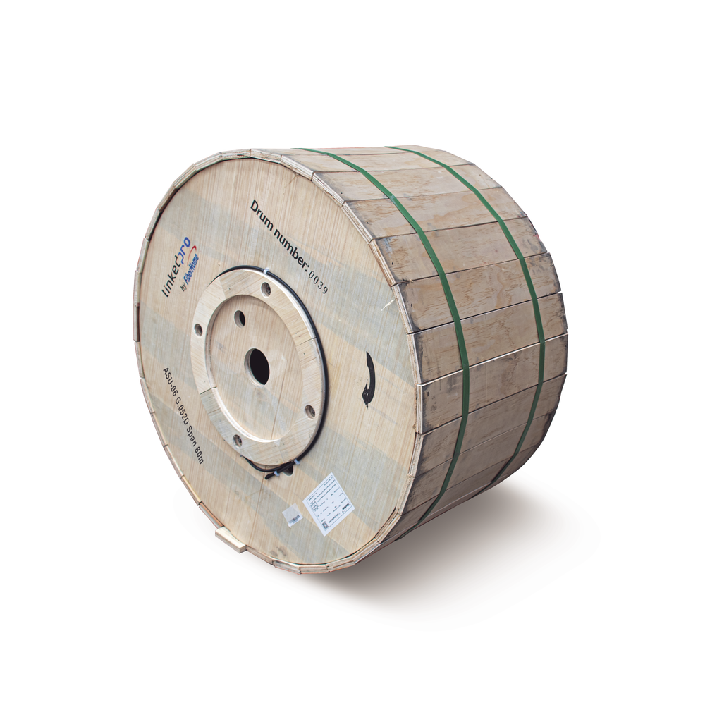 Carrete de 4 Kil?metros de Fibra ?ptica A?rea Mini ADSS (ASU) G.652D, Monomodo de 6 Hilos, Exterior, Span 80, Loose Tube