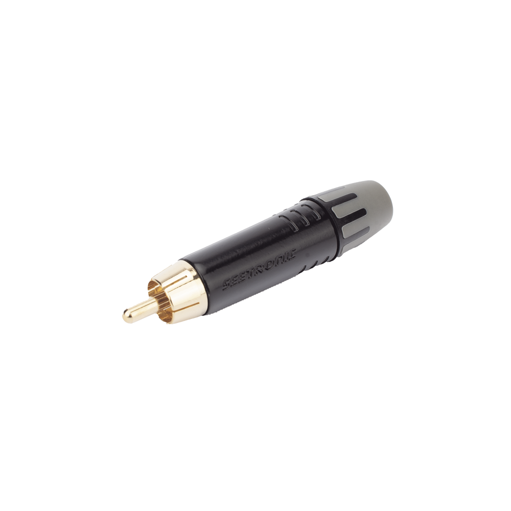 Conector Macho RCA | Carcasa Enchapada en Negro | Contacto Enchapado en Oro | Cable OD 3.5-6.5mm - Image 2