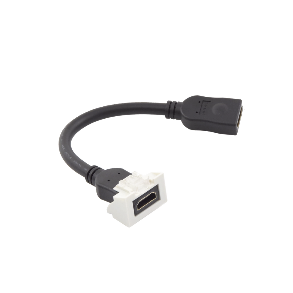Adaptador HDMI con Pigtail Hembra-Hembra, Para V?deo 720, 1080p, 4K UHD Compatible con Faceplates MAX Siemon de 2 Salidas, Color Blanco