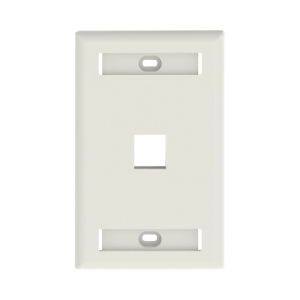 Placa de Pared Vertical, Salida Para 1 Puerto Keystone, Con Espacios Para Etiquetas, Color Blanco Mate
