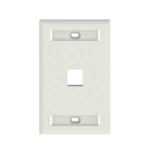 Placa de Pared Vertical, Salida Para 1 Puerto Keystone, Con Espacios Para Etiquetas, Color Blanco