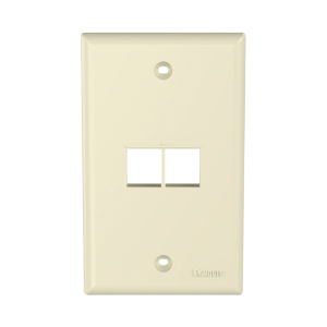 Placa de Pared Vertical, Salida Para 2 Puertos Keystone, Color Marfil