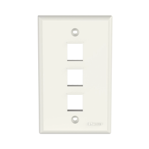 Placa de Pared Vertical, Salida Para 3 Puertos Keystone, Color Blanco Mate