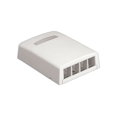 Caja de Montaje en Superficie, Para 4 M?dulos Keystone, Color Blanco Mate