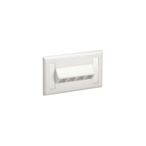 Placa de Pared Horizontal, Salida Para 4 Puertos Keystone, Con Espacios Para Etiquetas, Color Blanco Mate