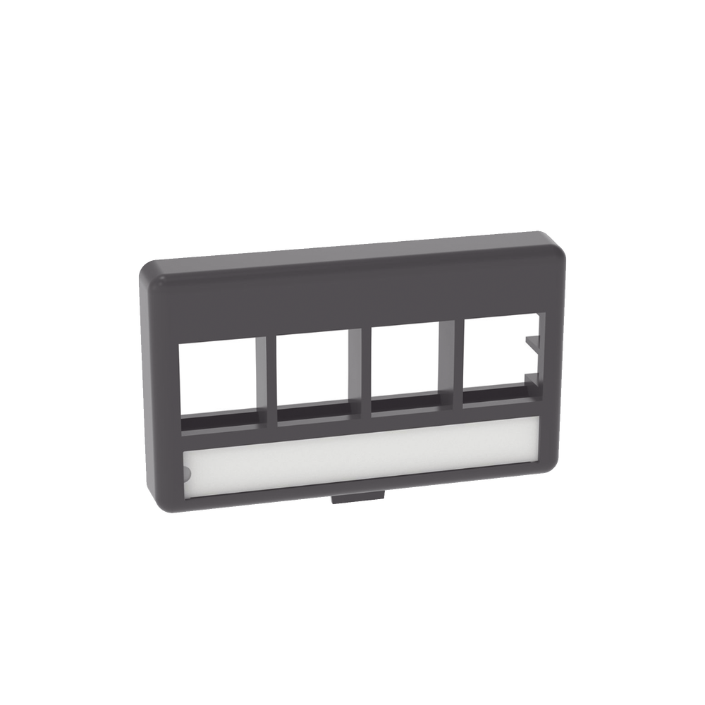 Placa de Mobiliario Modular Est?ndar, Salidas Para 4 Puertos Keystone, Color Negro - Image 4