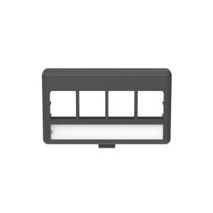 Placa de Mobiliario Modular Est?ndar, Salidas Para 4 Puertos Keystone, Color Negro