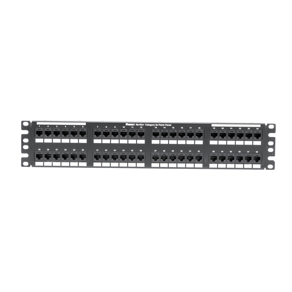 Panel de Parcheo de Impacto 110, Plano, Categor?a 5e, de 48 Puertos, 2UR