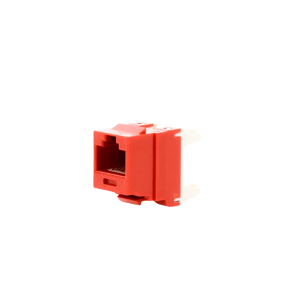 Conector Jack Estilo 110 (de Impacto), Tipo Keystone, Categor?a 6, de 8 Posiciones y 8 Cables, Color Rojo