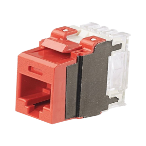 Conector Jack Estilo 110 (de Impacto), Tipo Keystone, Categor?a 6A, de 8 Posiciones y 8 Cables, Color Rojo