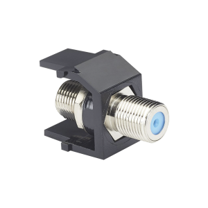 M?dulo Acoplador Coaxial Tipo F, Keystone, de 75 Ohms, 3.0 GHz, Color Negro