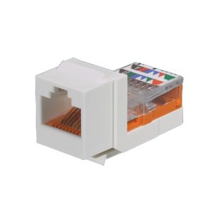 Conector Jack Estilo Leadframe, Tipo Keystone, Categor?a 5e, de 8 Posiciones y 8 Cables, Color Marfil