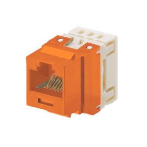 Conector Jack Estilo 110 (de Impacto), Tipo Keystone, Categor?a 5e, de 8 Posiciones y 8 Cables, Color Naranja
