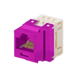 Conector Jack Estilo 110 (de Impacto), Tipo Keystone, Categor?a 6, de 8 Posiciones y 8 Cables, Color Violeta