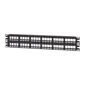 Panel de Parcheo Modular Keystone (Sin Conectores), Numerado y Espacio para Etiquetas, de 48 Puertos, 2UR