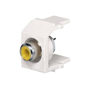 Conector RCA Keystone, con RCA para Soldar Color Amarillo, M?dulo Marfil