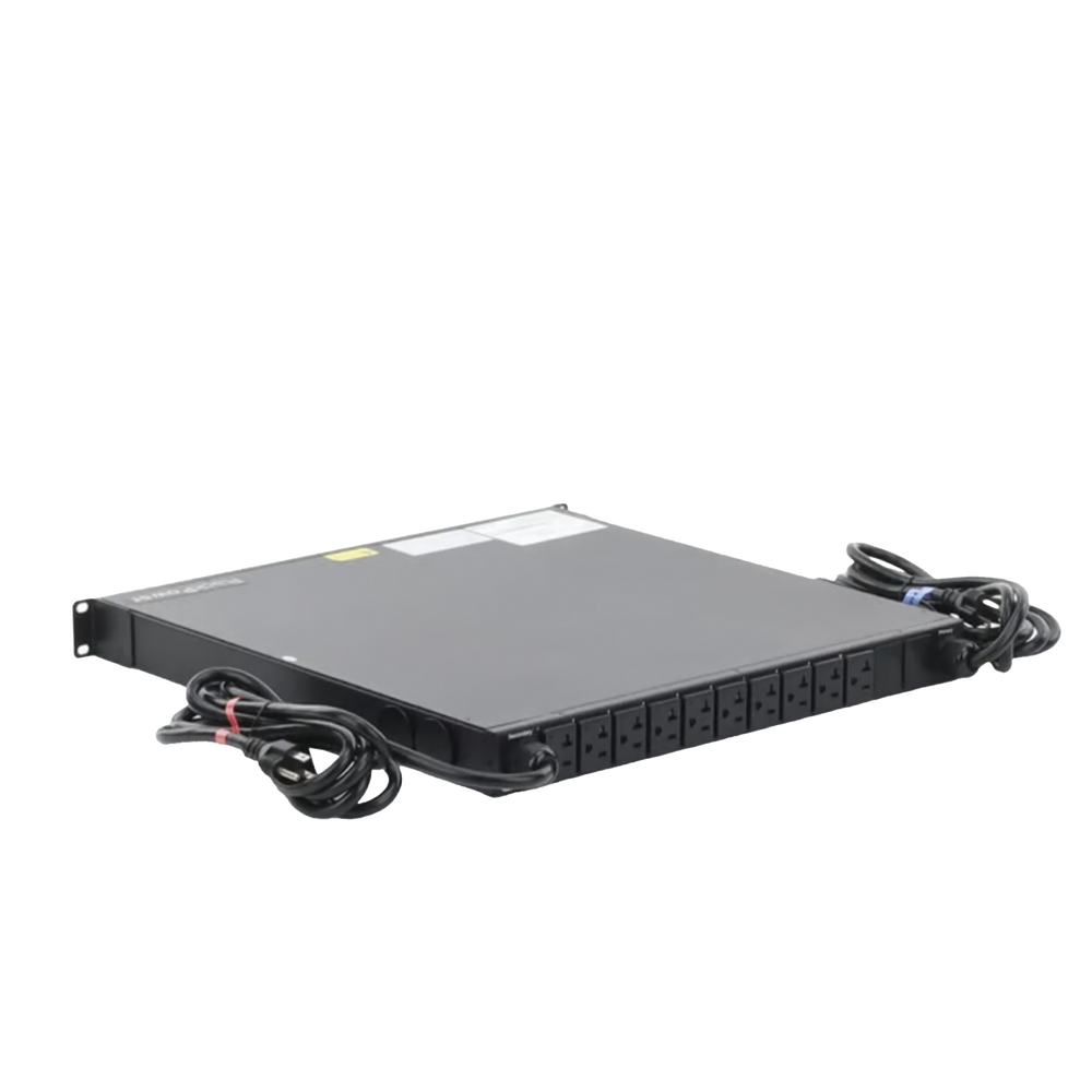 PDU Monitoreable de Transferencia Automática ATS (Fuente Redundante), Con 10 Salidas 5-15R, Enchufes de Entrada NEMA 5-15P, Instalación Horizontal de 19in, 1UR, 15 Amp, 120 Vca - Imagen 2