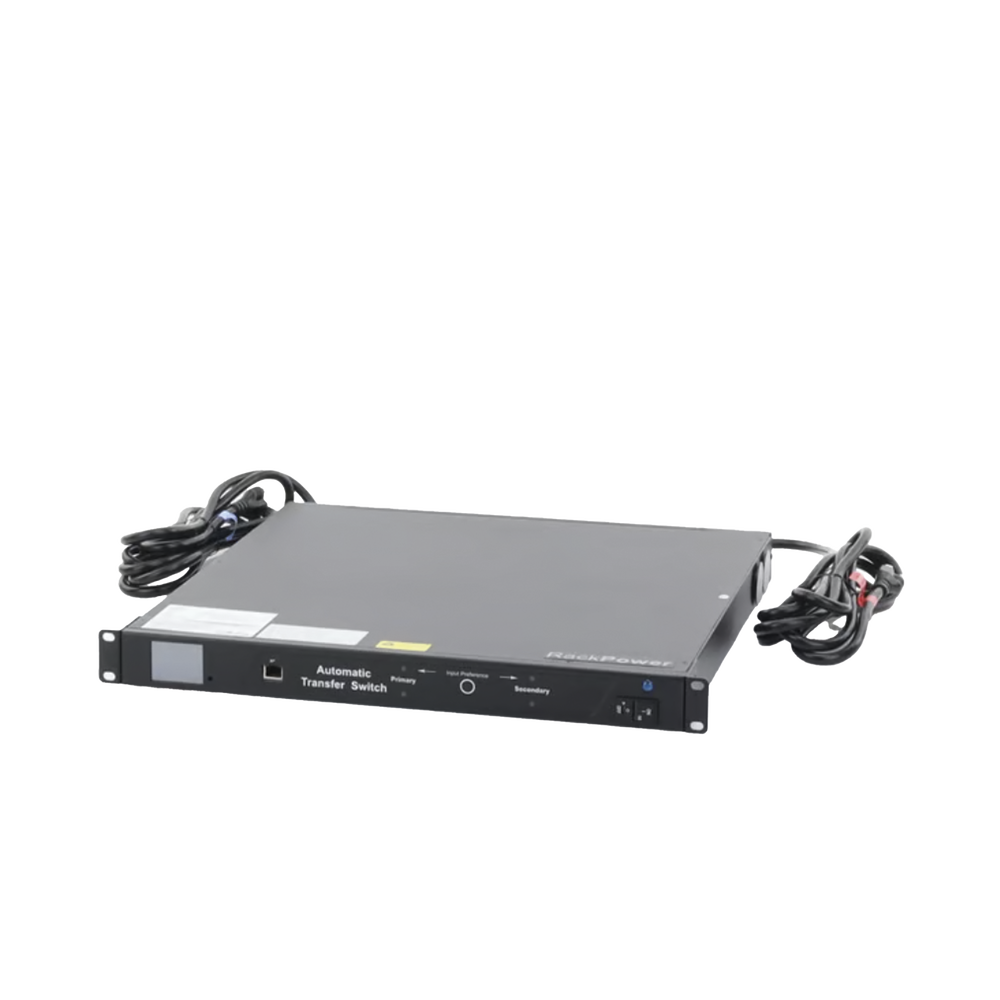 PDU Monitoreable de Transferencia Automática ATS (Fuente Redundante), Con 10 Salidas 5-15R, Enchufes de Entrada NEMA 5-15P, Instalación Horizontal de 19in, 1UR, 15 Amp, 120 Vca - Imagen 3