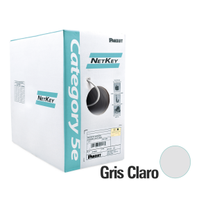 Bobina de Cable UTP 305 Metros (1000 Pies) de Cobre, NetKey, Gris Claro, Categor?a 5e (24 AWG), Riser (CMR), de 4 Pares