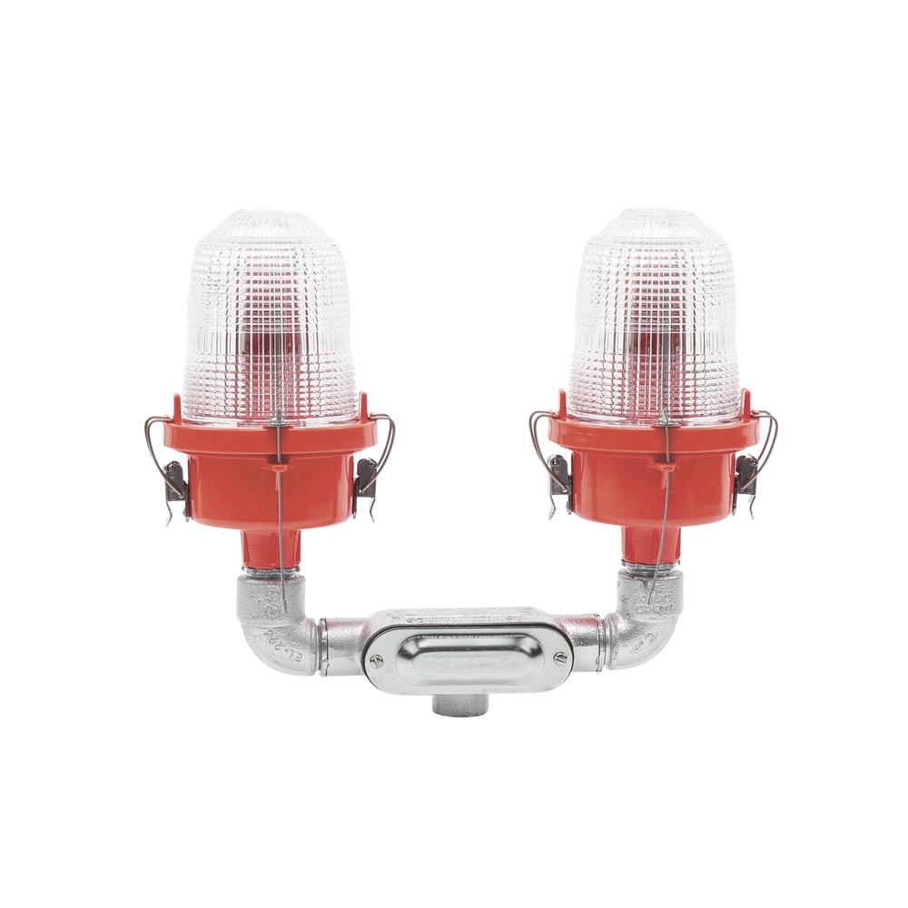 Lámpara de Obstrucción Roja Certificada/ Luz Fija Tipo L-810 Doble LED/ 120 - 240 Vca/ Luz Infraroja - Image 2