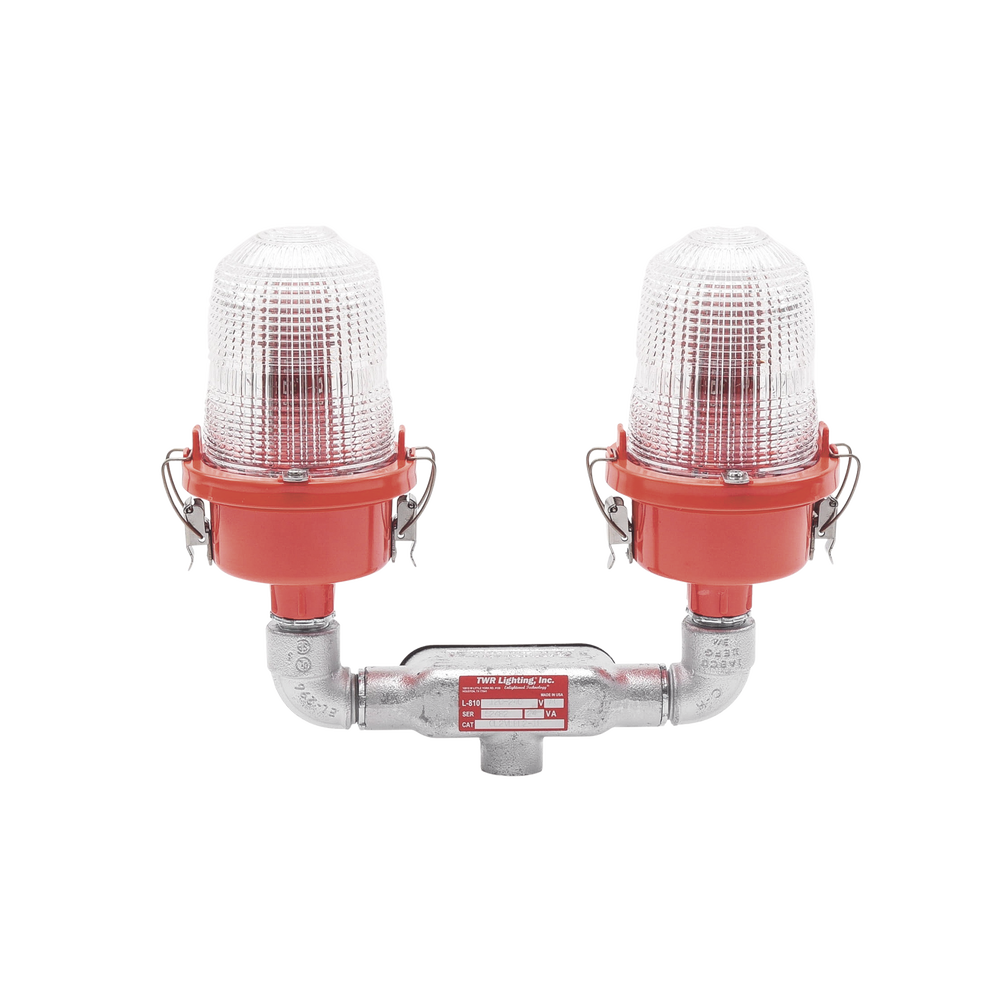 Lámpara de Obstrucción Roja Certificada/ Luz Fija Tipo L-810 Doble LED/ 120 - 240 Vca/ Luz Infraroja - Image 4