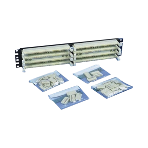 Kit Panel de Conexi?n con 2 Bases de 100 Pares, Categor?a 5e, Incluye 40 Bloques de Conexi?n de 5 Pares y Etiquetas, 19 Pulgadas (48.26 cm), 2 UR
