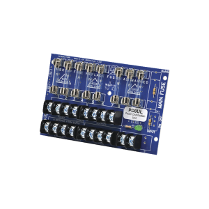 Tablero distribuidor de voltaje, 8 salidas con fusible de protección. Para uso con Fuentes de poder ALTRONIX.