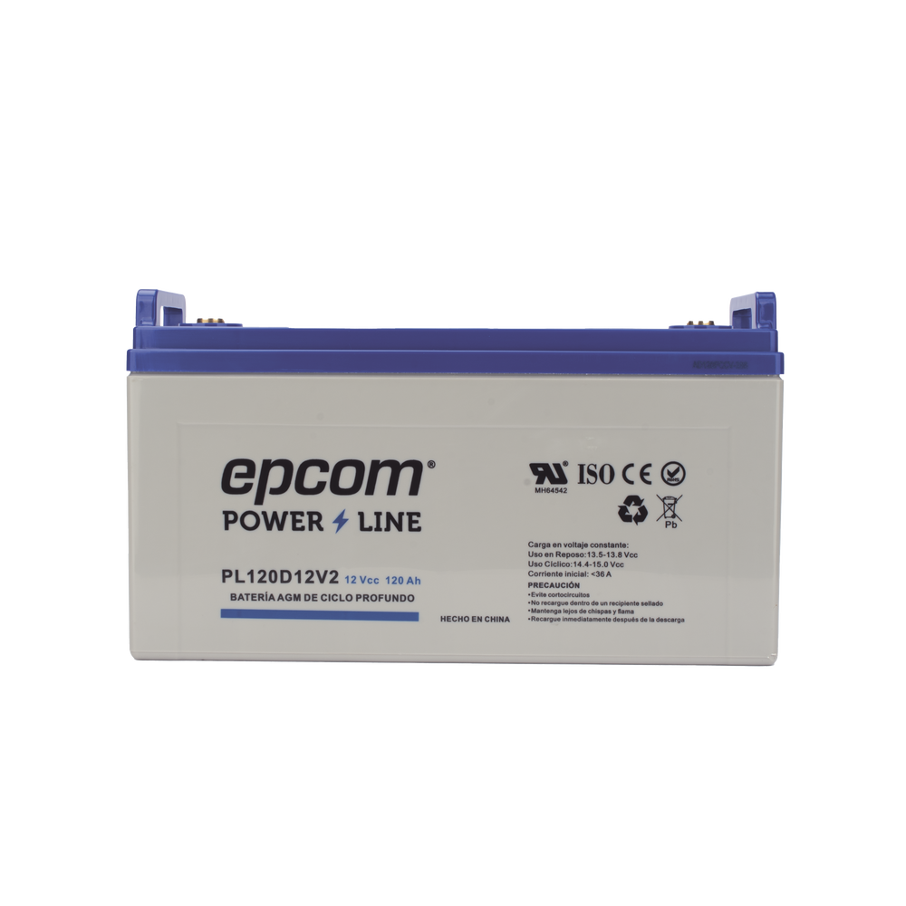 Batería 12 Vcc / 120 Ah / UL / Tecnología AGM-VRLA / CICLO PROFUNDO / Para uso en aplicaciones fotovoltaicas y de emergencia / Terminales T4 - Image 2