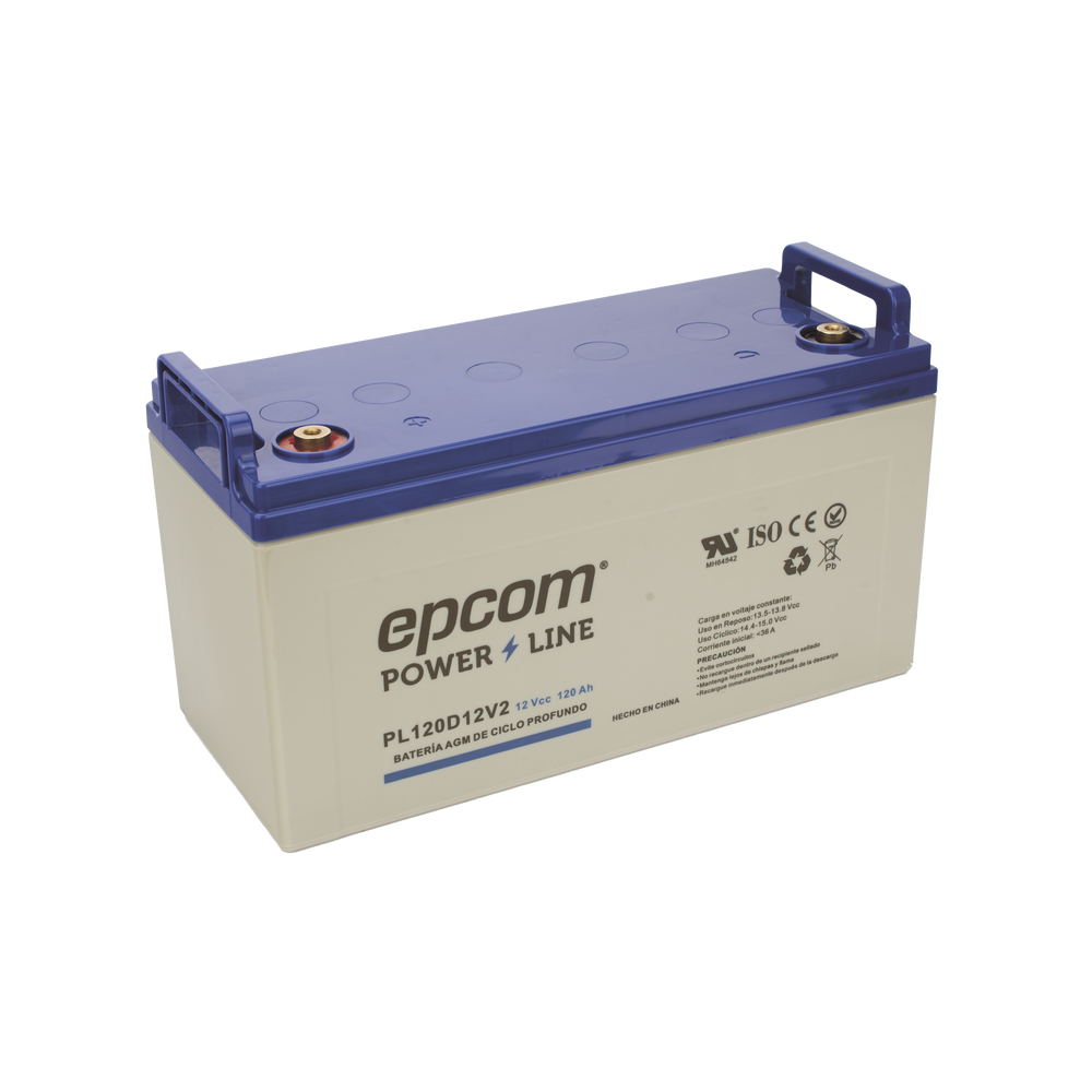 Batería 12 Vcc / 120 Ah / UL / Tecnología AGM-VRLA / CICLO PROFUNDO / Para uso en aplicaciones fotovoltaicas y de emergencia / Terminales T4 - Image 4
