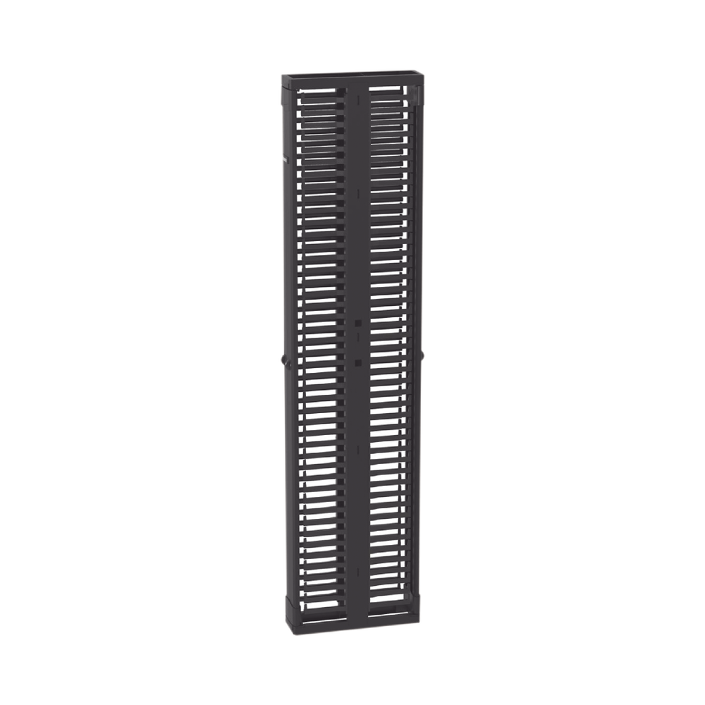 Organizador Vertical PatchRunner™, Doble (Frontal y Posterior), Para Rack Abierto de 45 Unidades, 6in de Ancho, Color Negro - Imagen 3