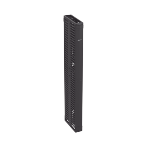 Organizador Vertical PatchRunner™, Doble (Frontal y Posterior), Para Rack Abierto de 45 Unidades, 6in de Ancho, Color Negro
