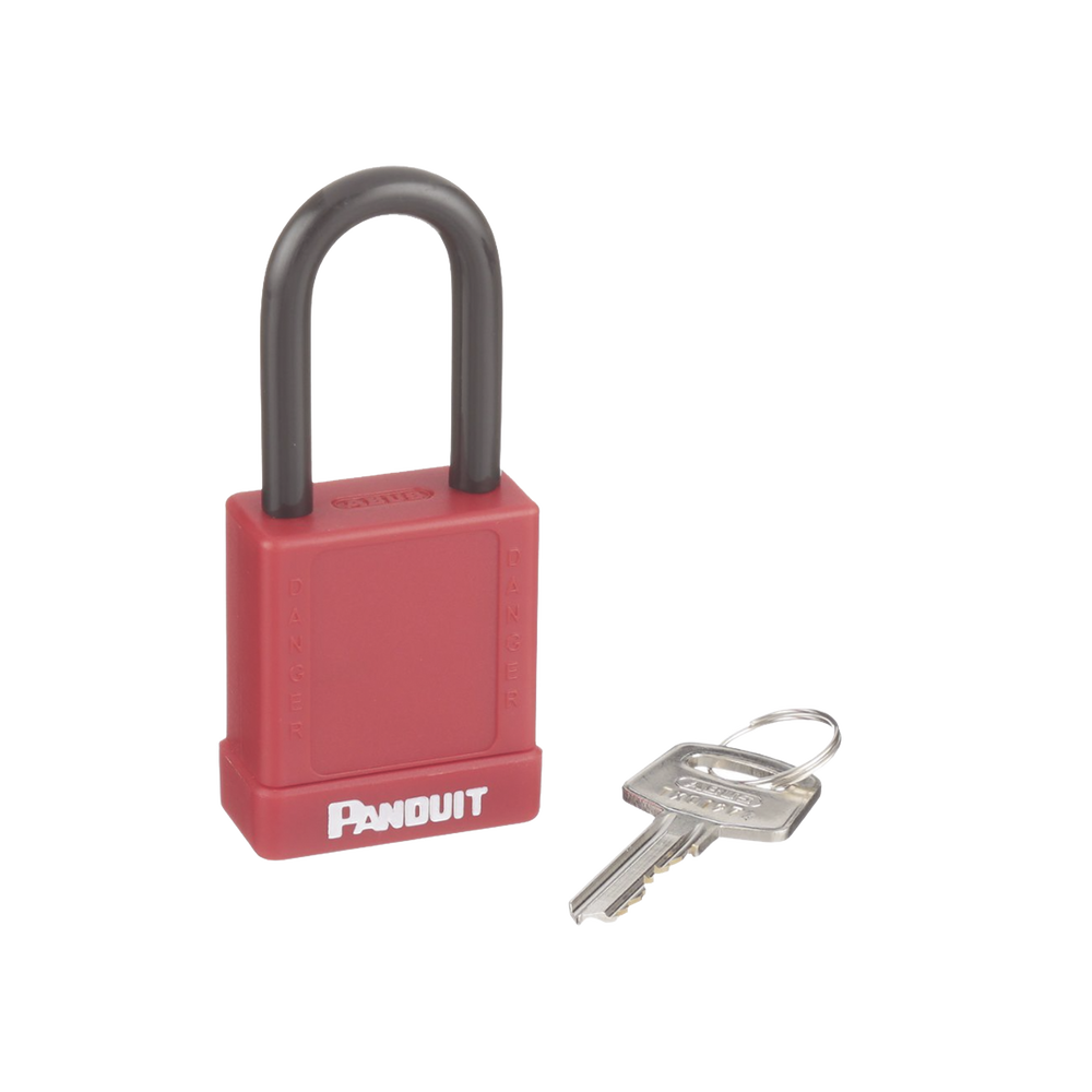 Candado de Bloqueo LOTO de Seguridad Dieléctrico, Con Llave Única, Diámetro de 6.5 mm, Color Rojo - Image 2
