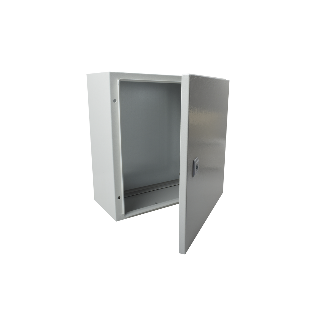 Gabinete de Acero IP66 Uso en Intemperie (250 x 300 x 150 mm) con Placa Trasera Interior Metálica y Compuerta Inferior Atornillable (Incluye Chapa y Llave T). - Image 3