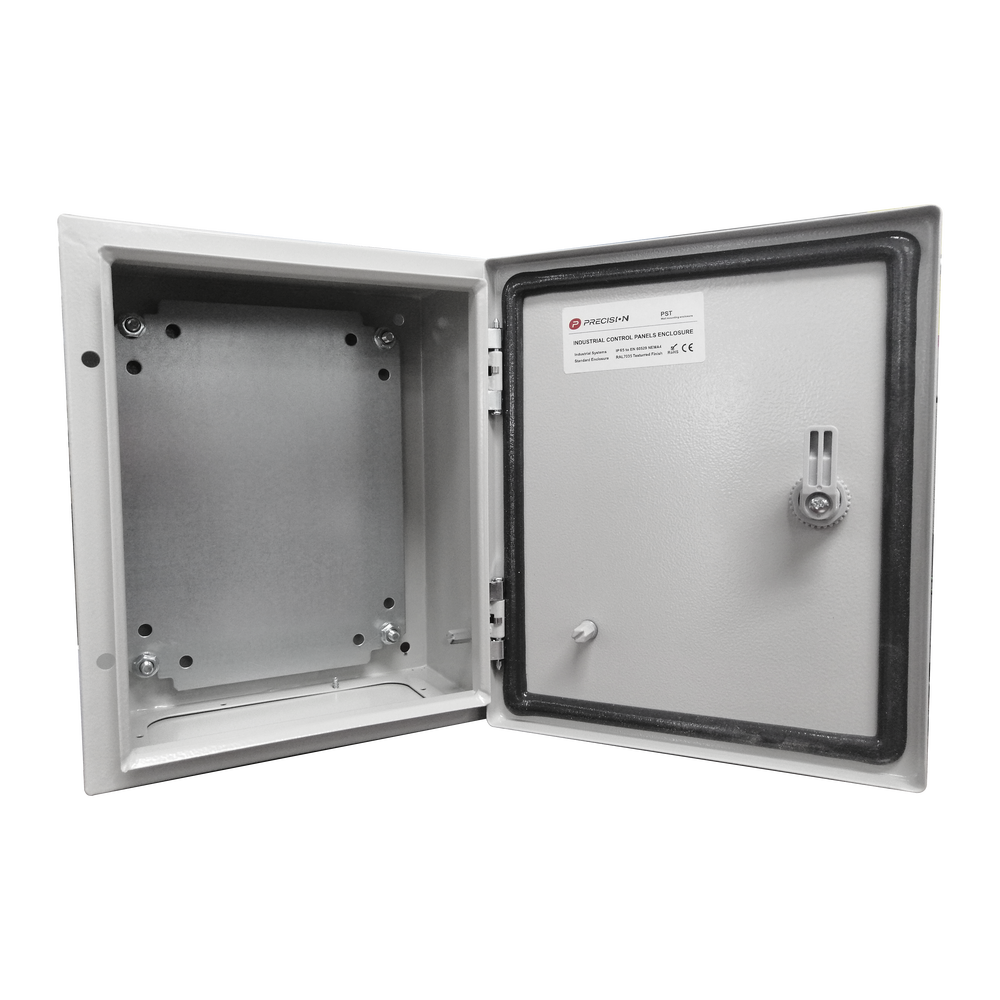 Gabinete de Acero IP66 Uso en Intemperie (250 x 300 x 150 mm) con Placa Trasera Interior Metálica y Compuerta Inferior Atornillable (Incluye Chapa y Llave T). - Image 4