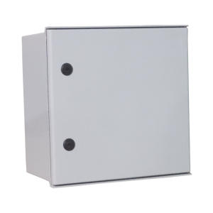 Gabinete de Poliéster IP65 Uso en Intemperie (400 x 400 x 200 mm) con Placa Trasera Interior de Plástico (Incluye Chapa y Llave).