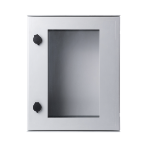 Gabinete de Poliéster IP65 Puerta Transparente, Uso en Intemperie (400 x 500 x 200 mm) con Placa Trasera Interior de Plástico (Incluye Chapa y Llave).