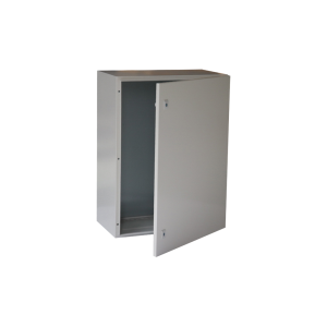 Gabinete de Acero IP66 Uso en Intemperie (600 x 800 x 300 mm) con Placa Trasera Interior Metálica y Compuerta Inferior Atornillable (Incluye Chapa y Llave T).
