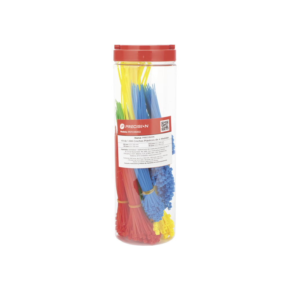 Kit de 1000 Cinchos Pl?sticos de 4 Diferentes Medidas y Colores - Image 6