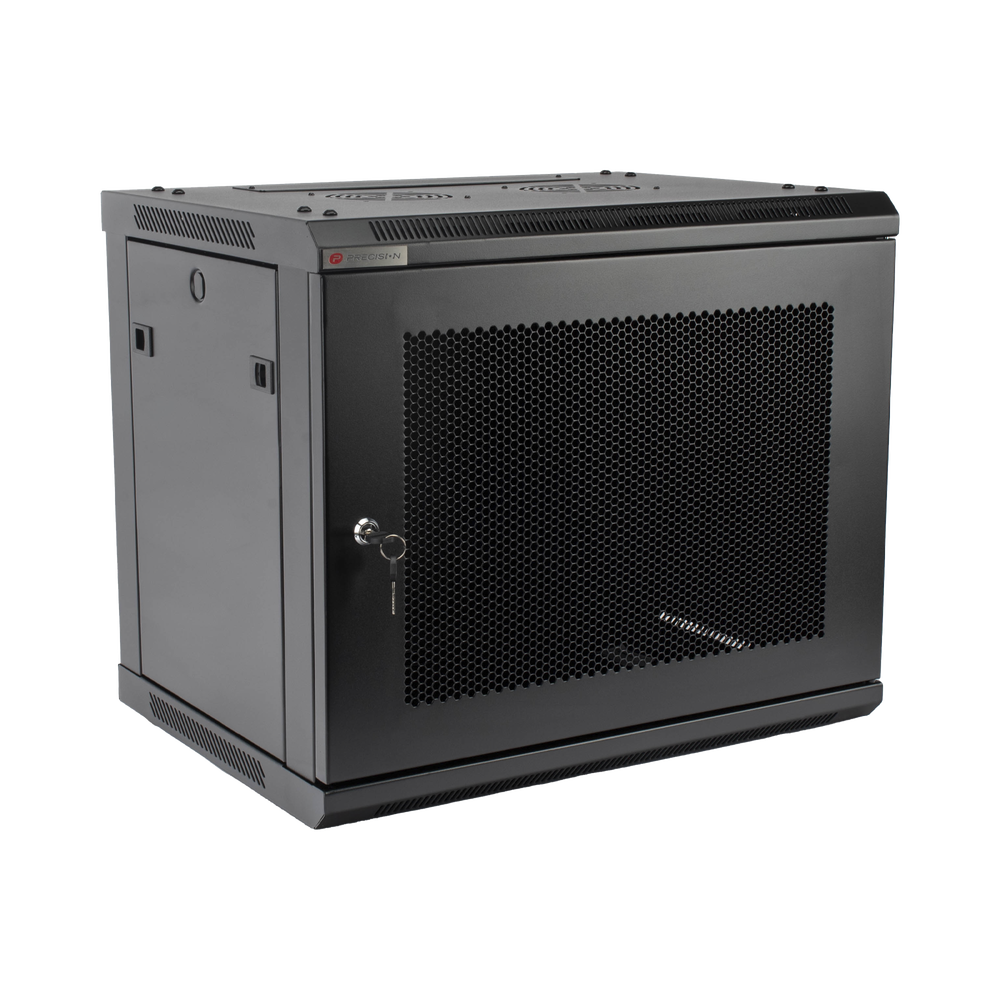 Gabinete PRECISION, Con Puerta Perforada, de 19in, 9UR, 450mm de Profundidad, Color Negro - Image 2