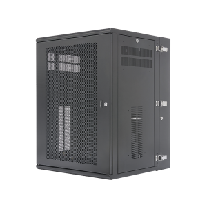 Gabinete PanZone de Montaje en Pared, de 19in, Puerta Ventilada, 18 UR, 635mm de Profundidad, Color Negro