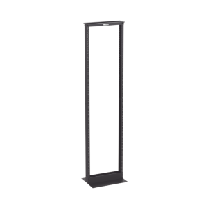 Rack de Dos Postes Estándar de 19 in, Rieles Numerados y Roscados #12-24, Fabricado en Aluminio, 45 Unidades de Rack, Color Negro