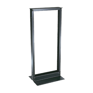 Rack de Dos Postes Estándar de 19 in, Rieles Numerados y Roscados #12-24, Fabricado en Aluminio, 24 Unidades de Rack, Color Negro